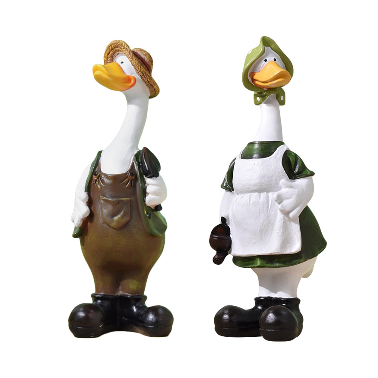 Duck Garden Statues Funny Art Crafts Animal Sculpture for Lawn Patio Desktop mother duck