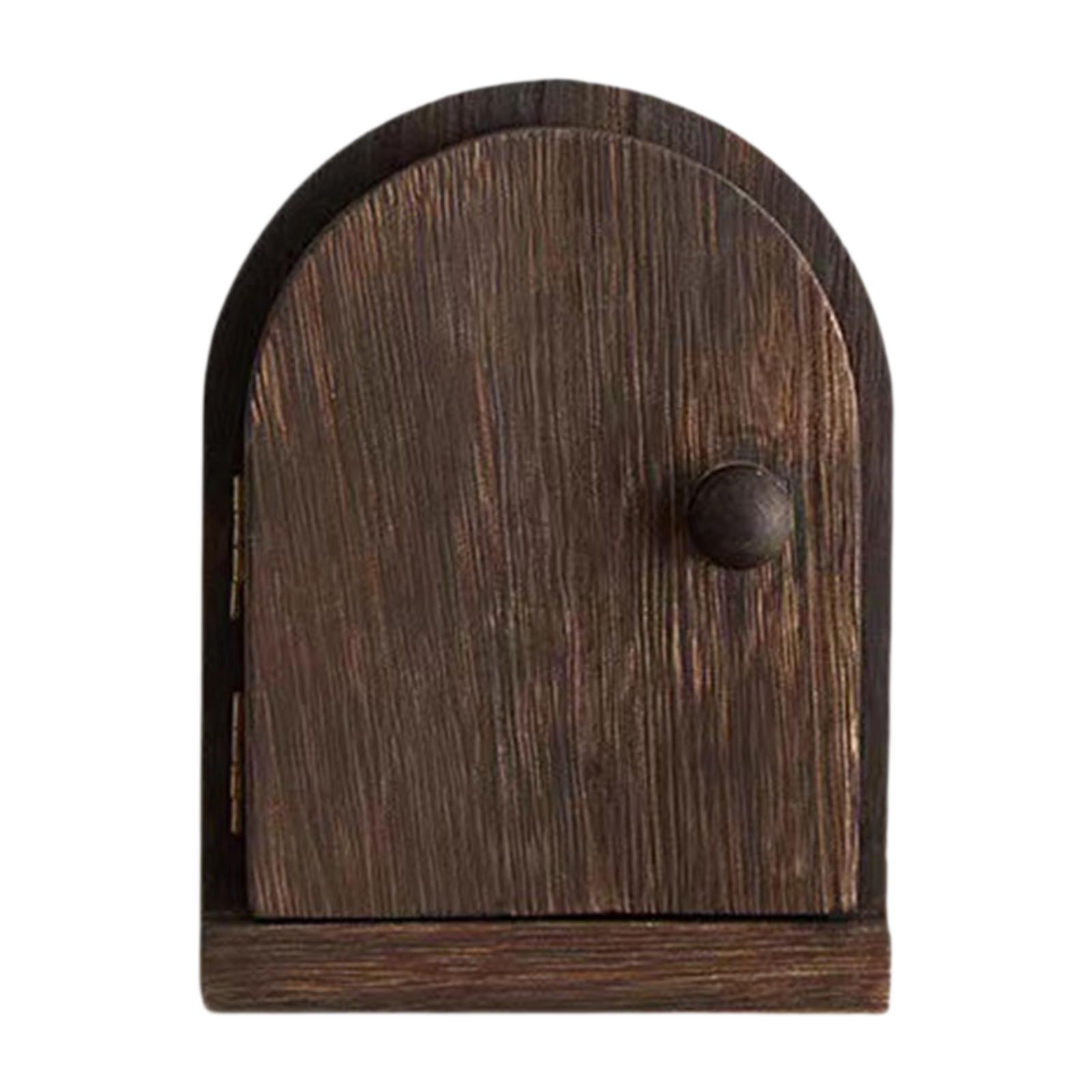 Wood Door Outlet Cover Home Decoration Creative Easy Installation Wall Decor Dark Brown