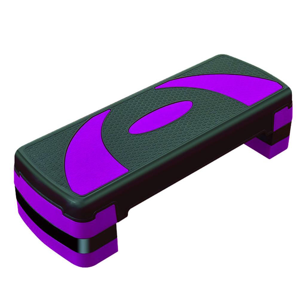 Aerobic Exercise Stepper Deck Riser 30.7in 3-Level Purple