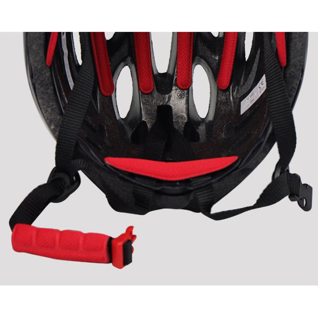 Protective Adult Helmet Road Cycling Safety Helmet for Women Men Black Red
