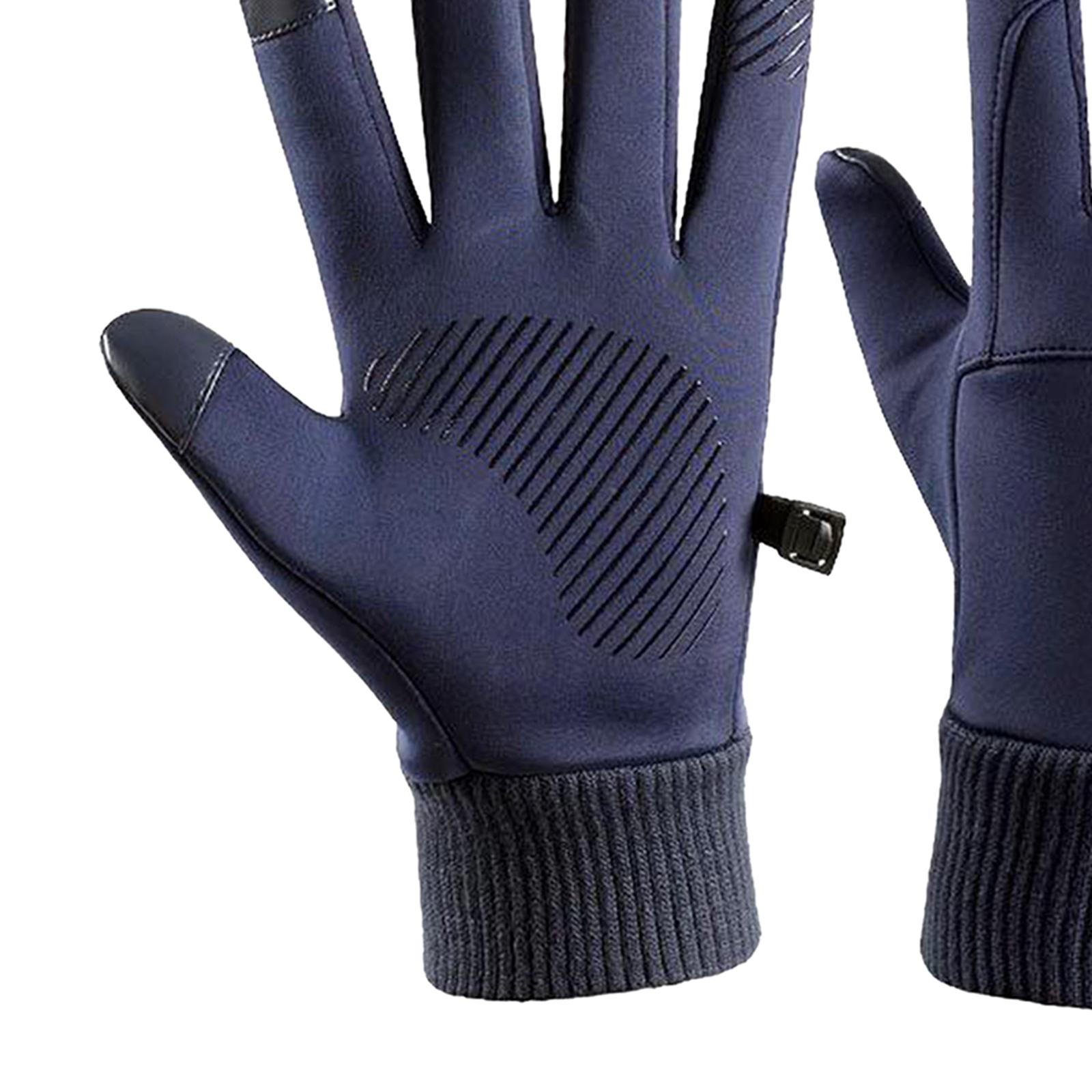 Winter Outdoor Cycling Hiking Sports Gloves Touch Screen L Navy Blue K147