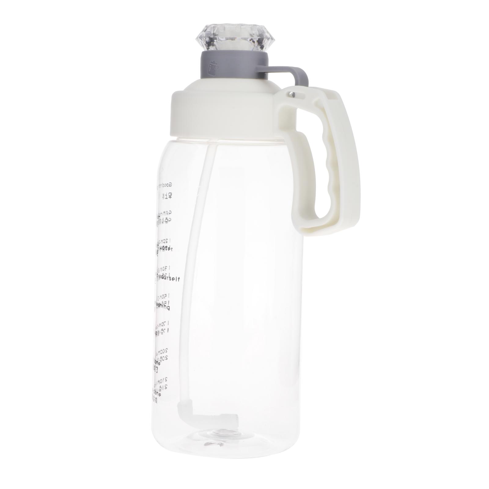 Fitness Sports Water Bottle Portable for Office Transparent White