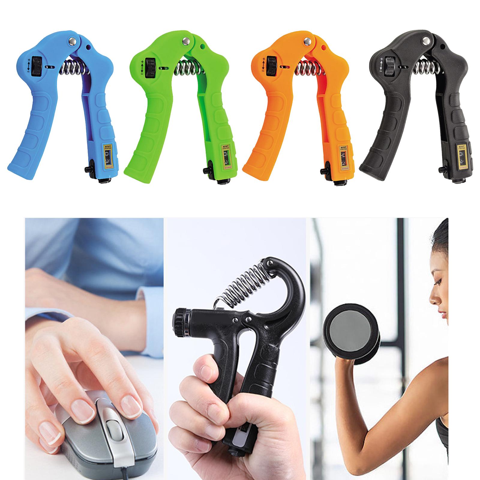 Hand Grip Strengthener with Counter Hand Grip Exerciser Hand Gripper Black