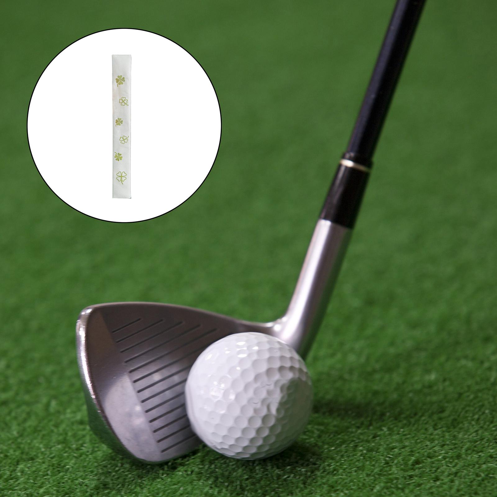 Golf Alignment Stick Cover four clover High Quality Leather white four leaf