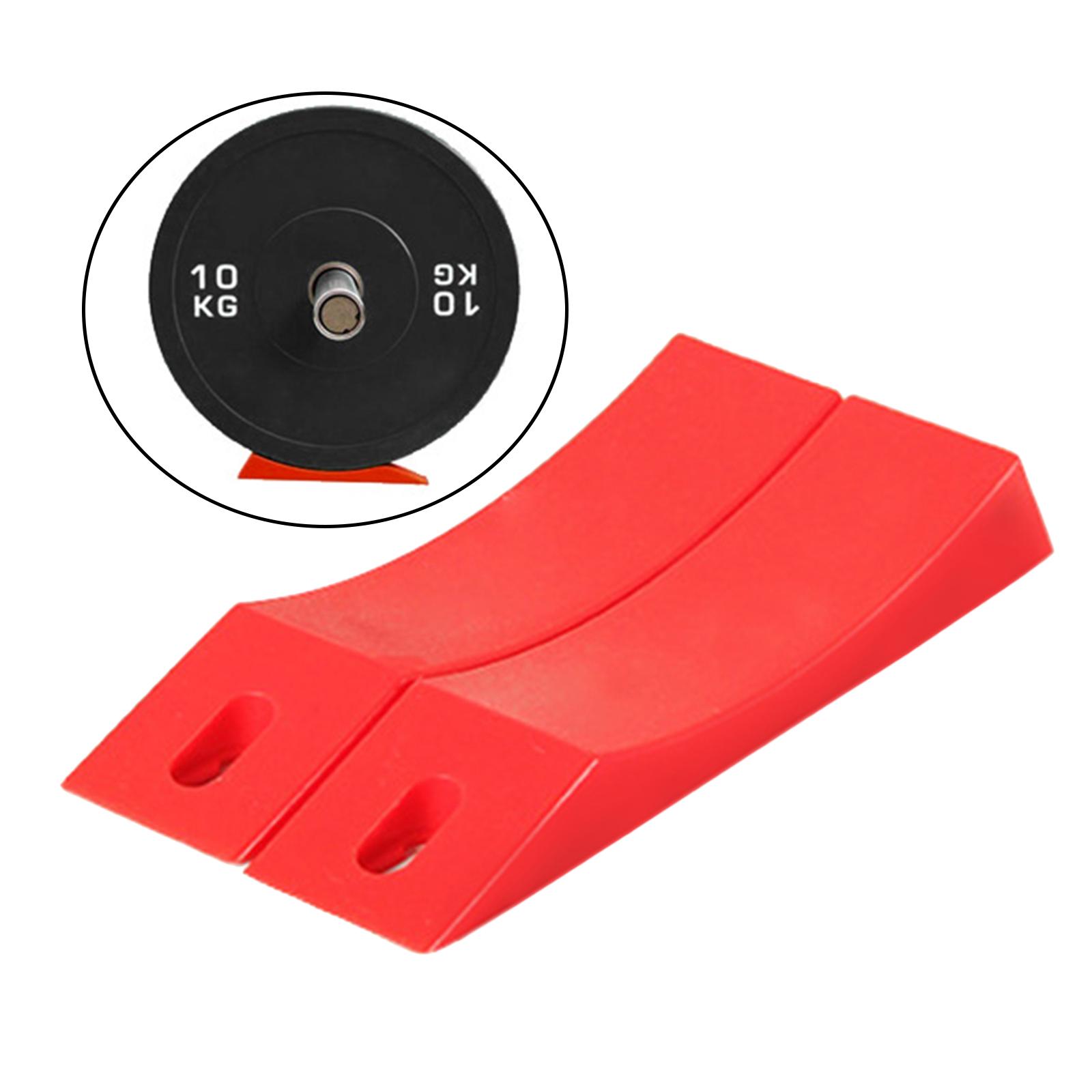 2x Dumbbell Holder Lightweight Silicone Barbell Wedge for Weight Rack Red