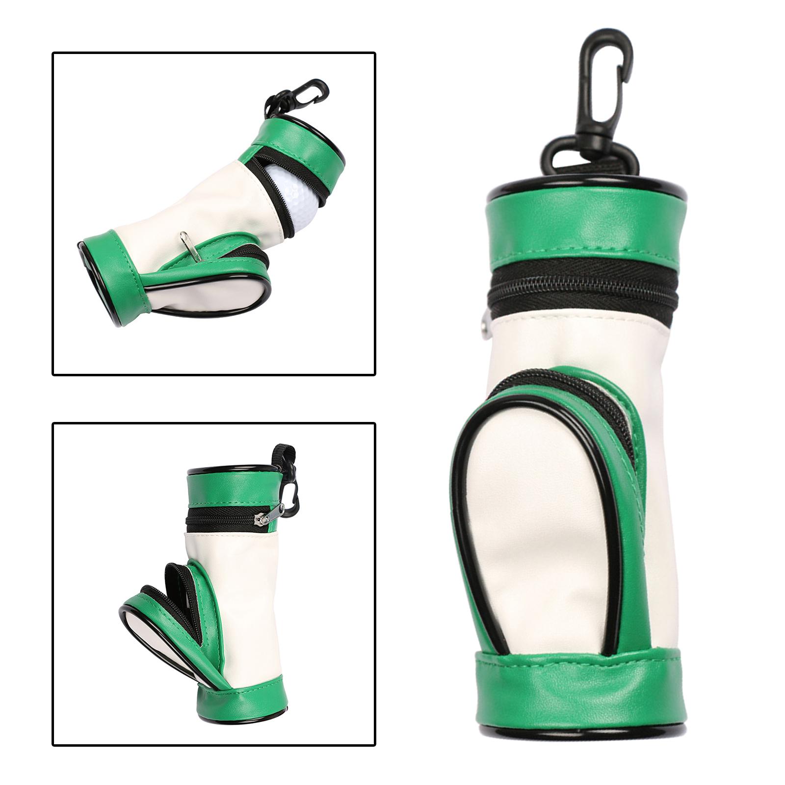 Golf Ball Carry Bag Water Resistant with Hook Golf Accessories Green White