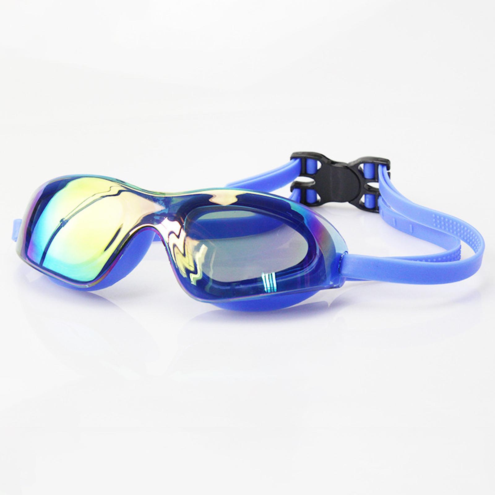 Professional Swimming Glasses Non Slip Diving Eyewear Frame Blue Plating