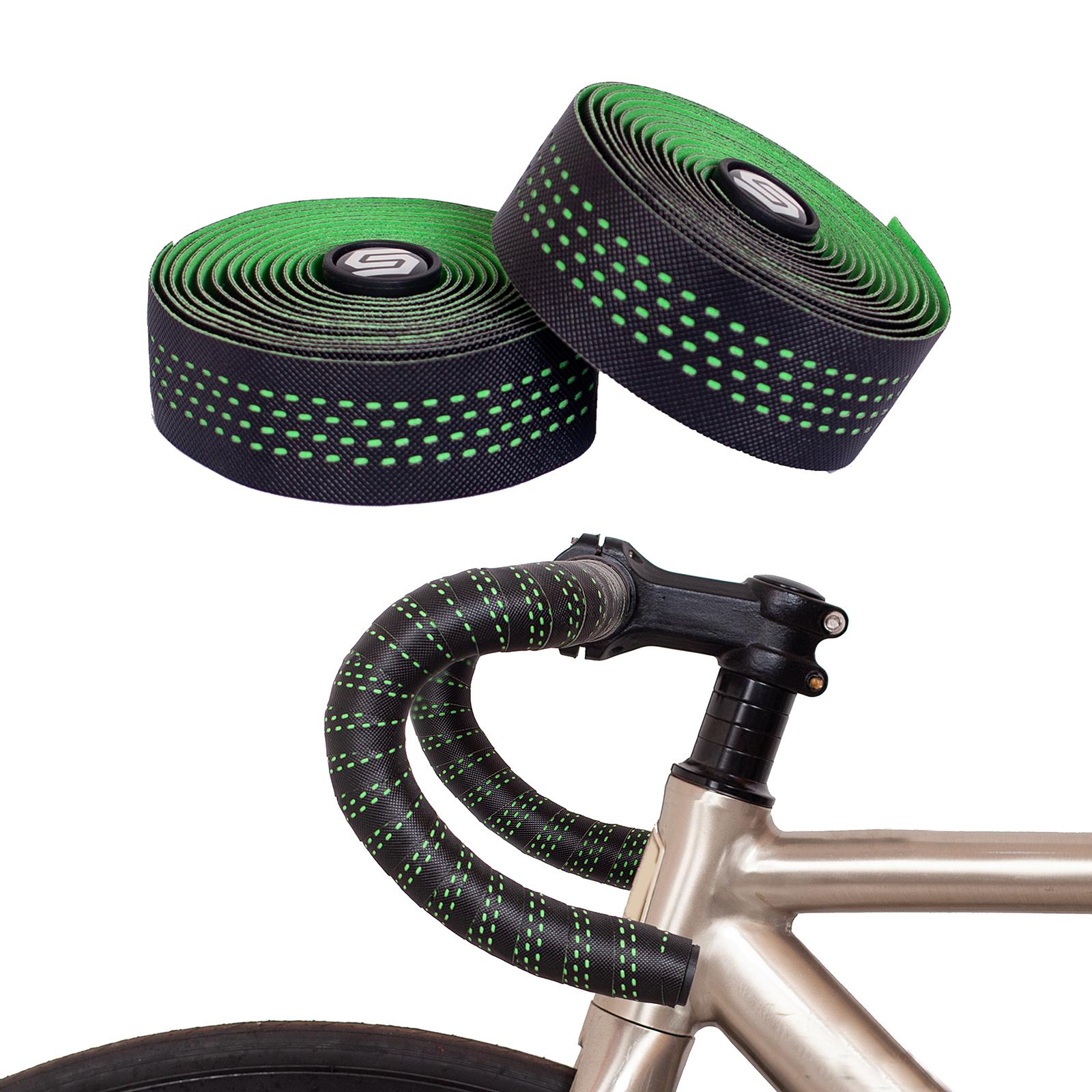 Soft Road Bike Handlebar Tapes Anti Vibration Nonslip Cycling Handle Wrap green
