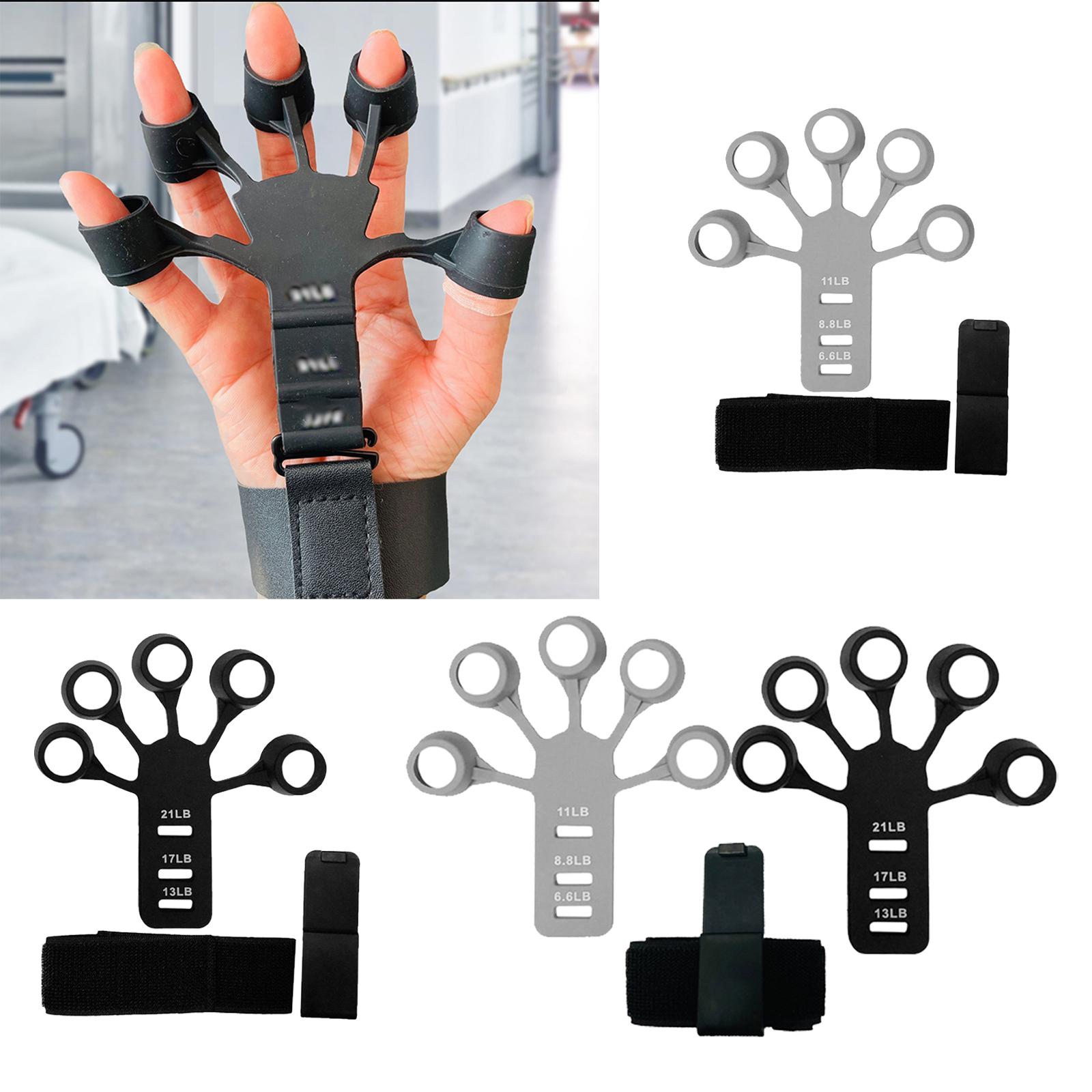 Finger Exerciser Stretcher Women Men Exercise Trainer Hand Grip Strengthener Grey