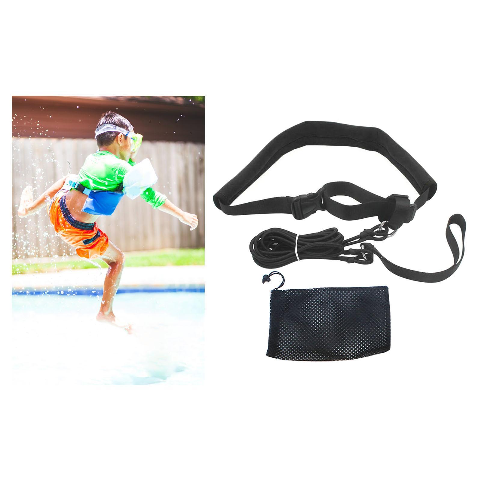 Swim Resistance Tether Stationary Swimming for Adults Professionals Athletes Black