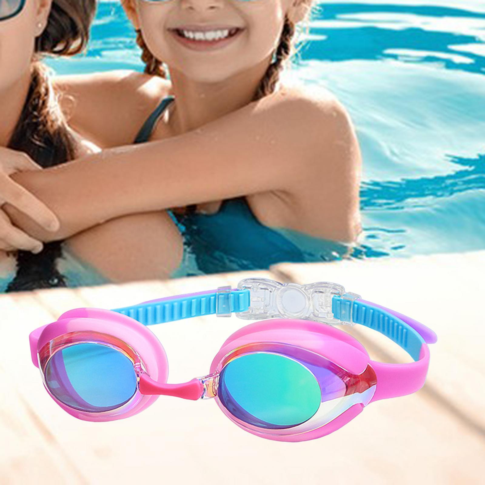 Swimming Goggles Comfortable No Leaking Clear Vision Boys Girls Swim Goggles Electroplate Pink