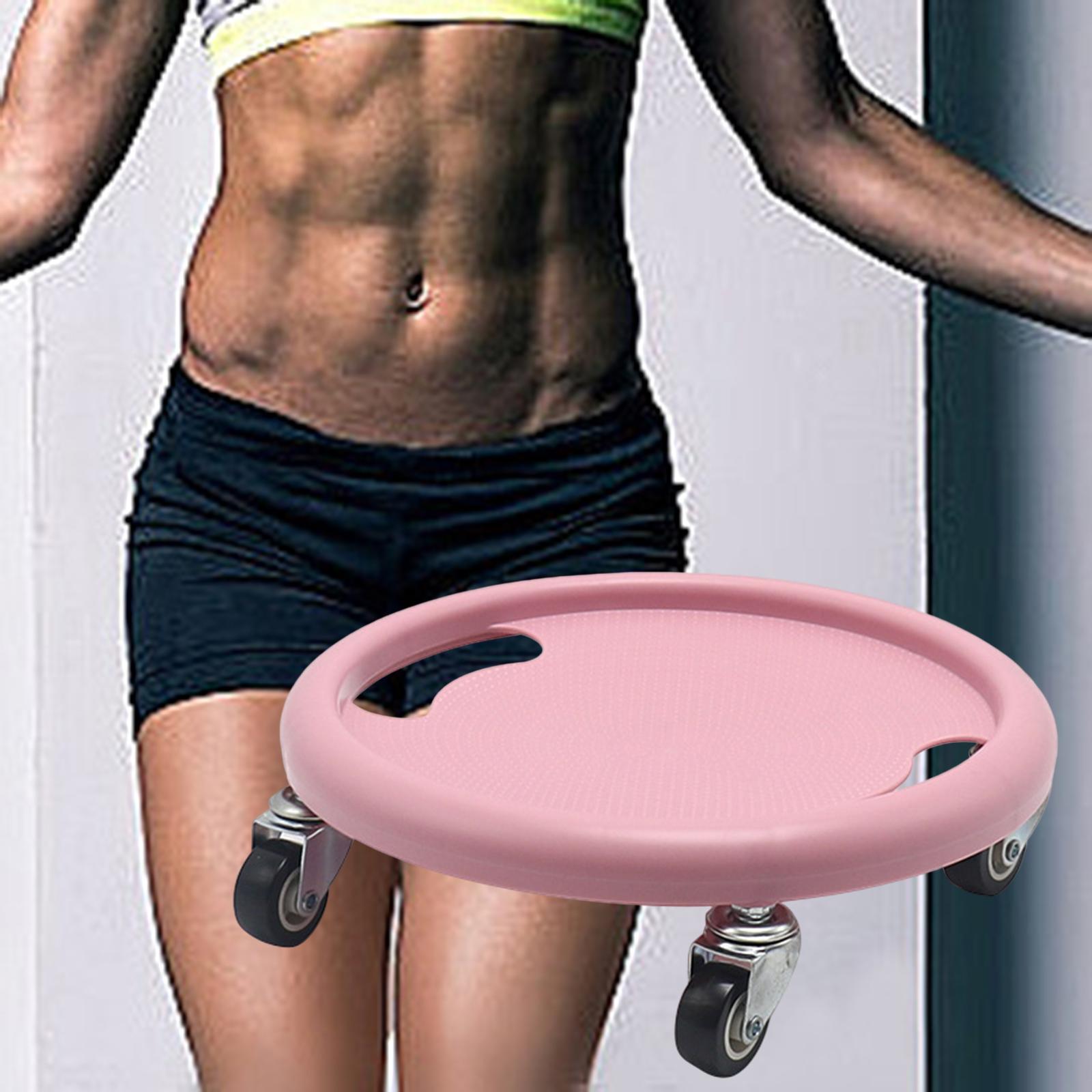Abdominal Disc Wheel Roller Trainer Plate Exercise Sliders Home Use Pink