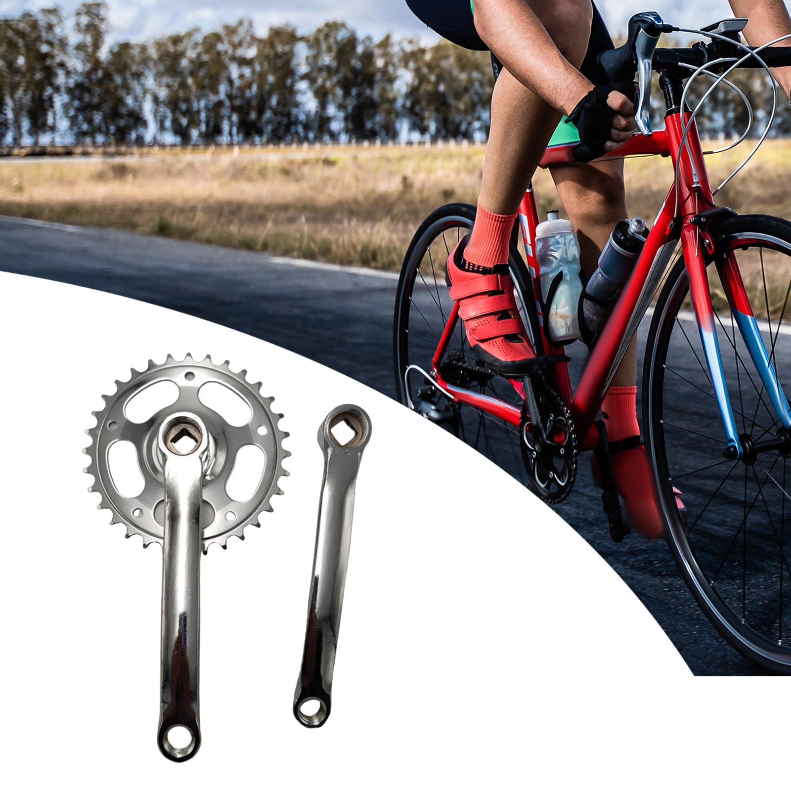 Bicycle Crankset Set Chainwheel Components 165mm Mountain Bike Crank Arm Set Silver