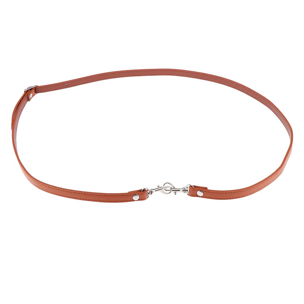 Adjustable Leather Shoulder Bag Strap Belt Replacement Lobster Clasps Ocher Silver