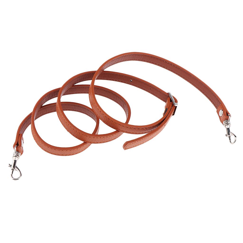 3xAdjustable Leather Shoulder Bag Strap Belt Replacement Lobster Clasps Ocher Silver
