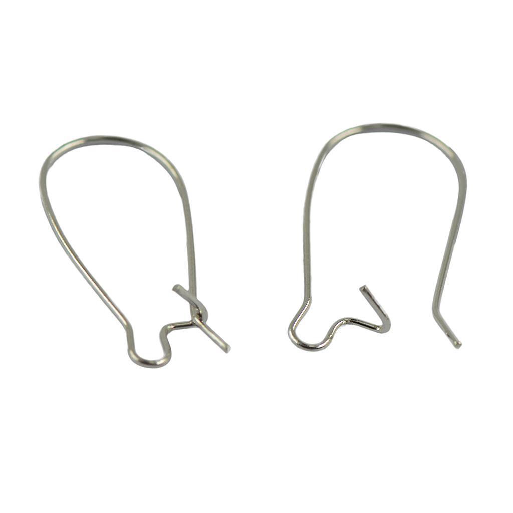 100pcs Kidney Ear Wire Hooks Earring Lever Back Jewelry Finding 25mm Silver