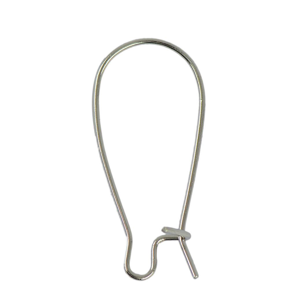 100pcs Kidney Ear Wire Hooks Earring Lever Back Jewelry Finding 25mm Silver