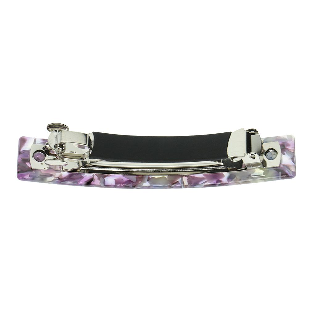 2xFrench Style Acetate Leopard Automatic Barrette Ponytail Holders Pink