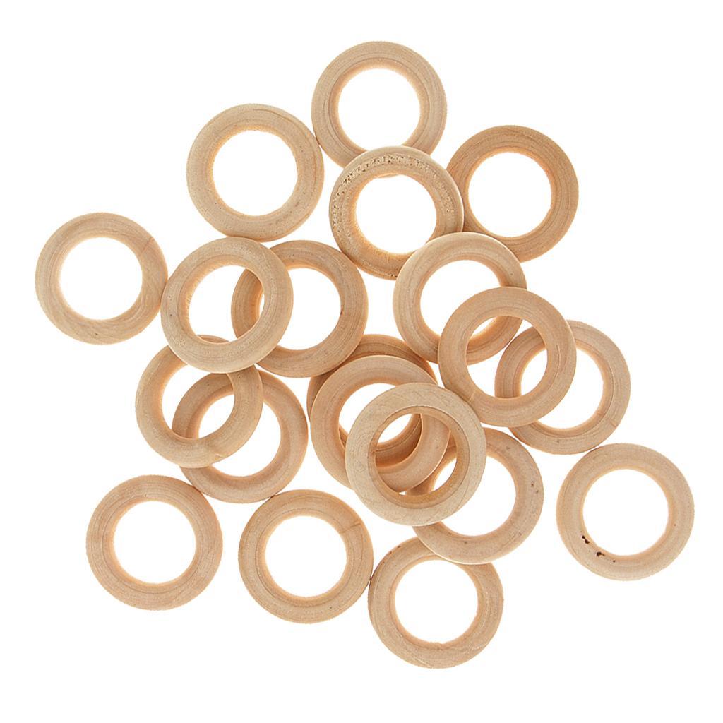 20 Stücke Holzring Natur Holzringe Schmuck DIY Schmuckherstellung - Bild 26 von 30