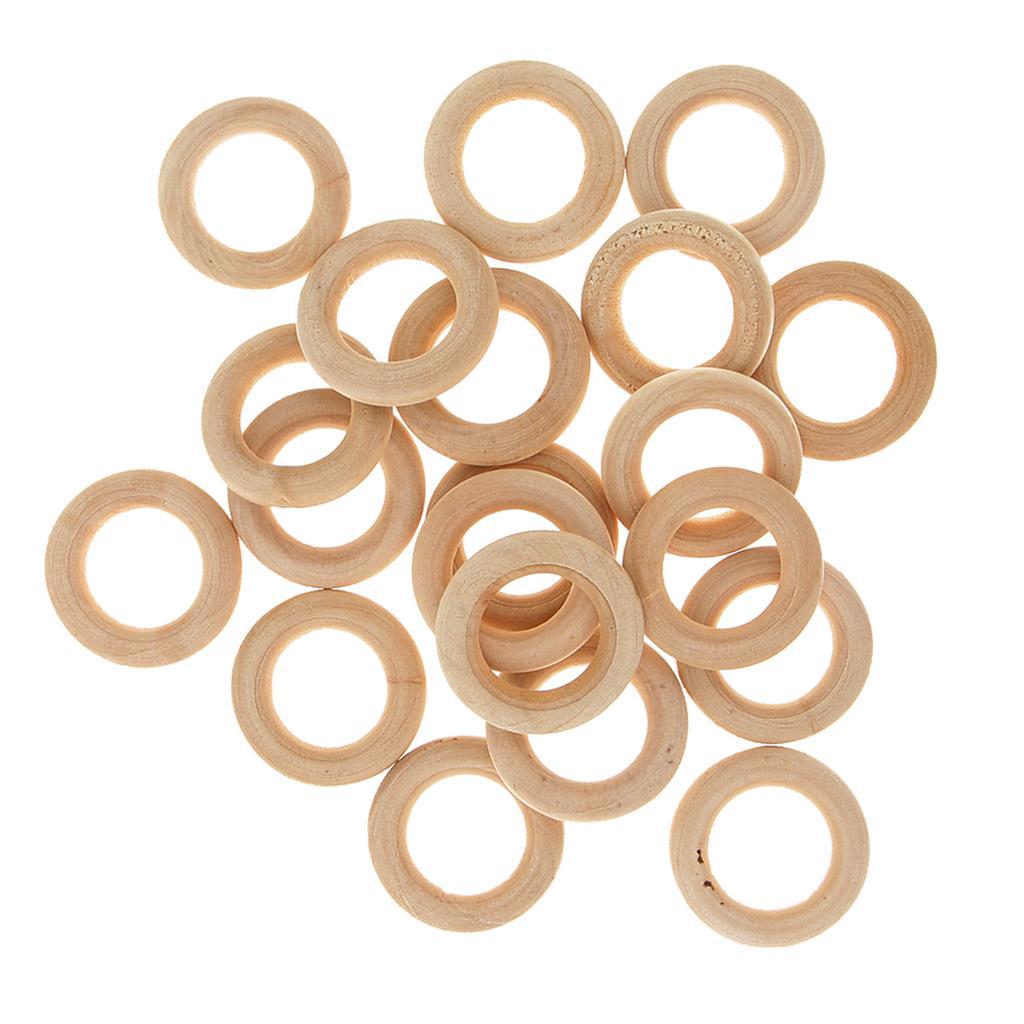20 Stücke Holzring Natur Holzringe Schmuck DIY Schmuckherstellung - Bild 27 von 30