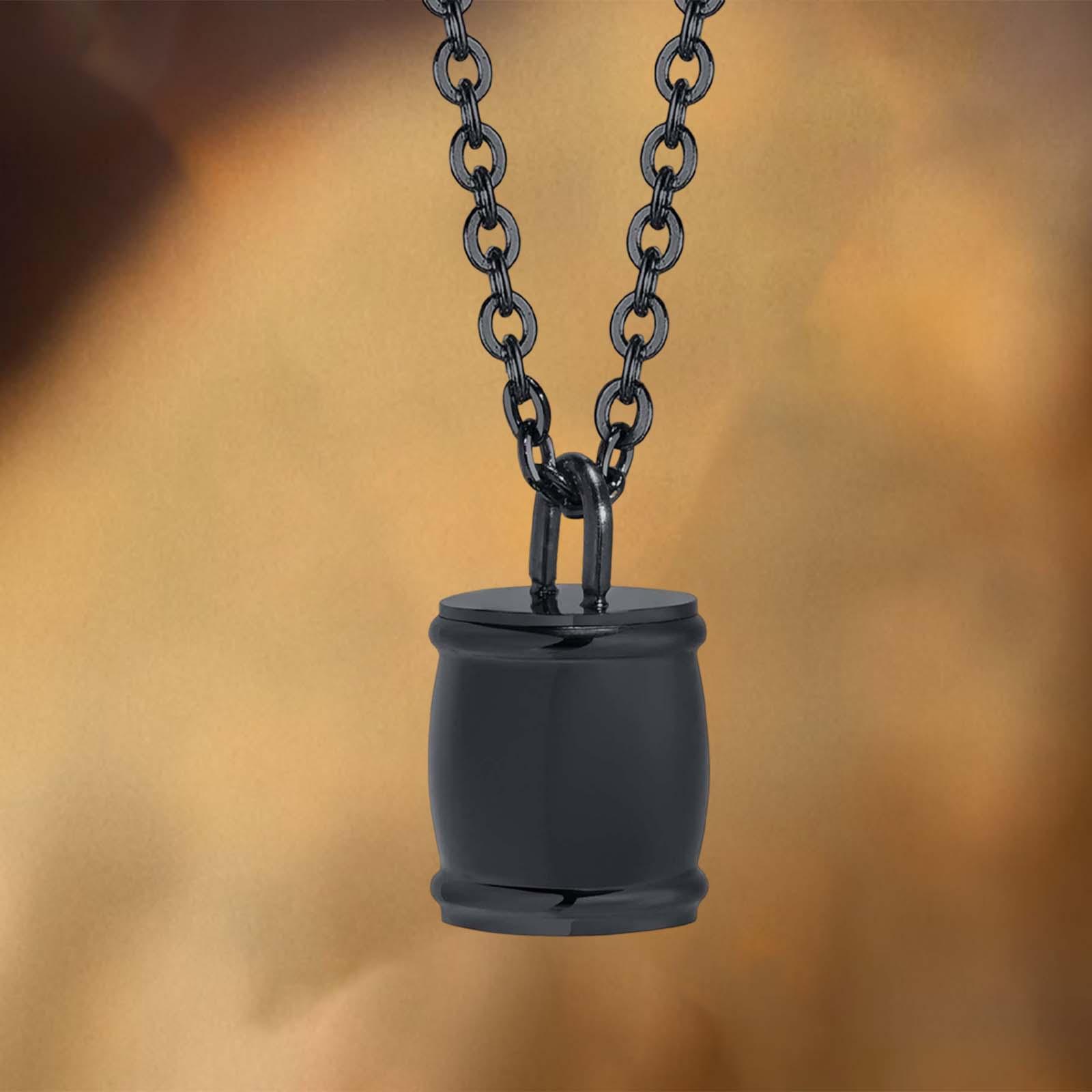 Urn Necklace Cremation Jewelry Keepsake for Pet Husband Friends Black 