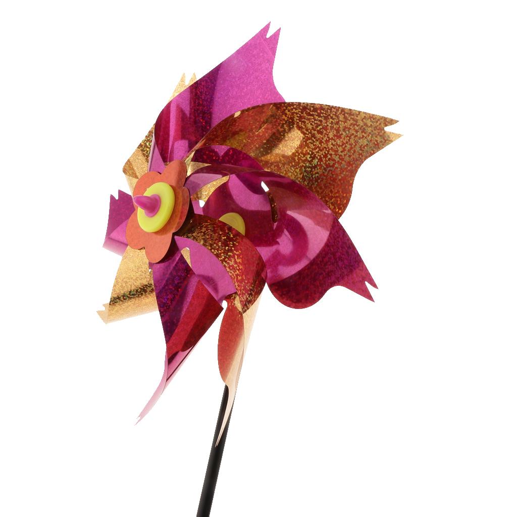Flower Windmill Spinner Whirligig Wheel Home Yard Decor Windmill Toys Red