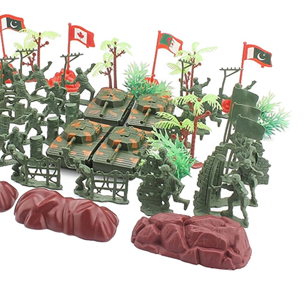 52pcs Miniatures Soldier Toys Military Model Playset Figure Toy Green