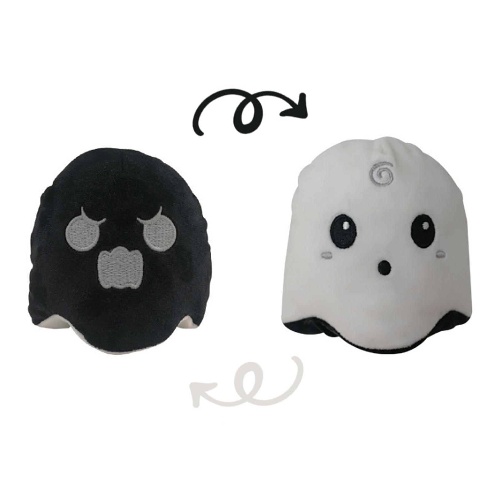 Reversible Ghost Flip Stuffed Plush Doll Soft Reversible Plush Toy White