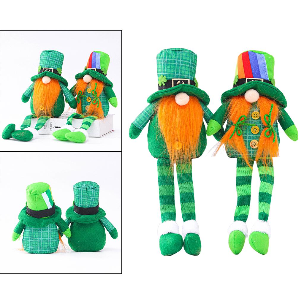 2 Pieces St. Patrick's Day Gnome Leprechaun Swedish Gnome Ornaments Style3