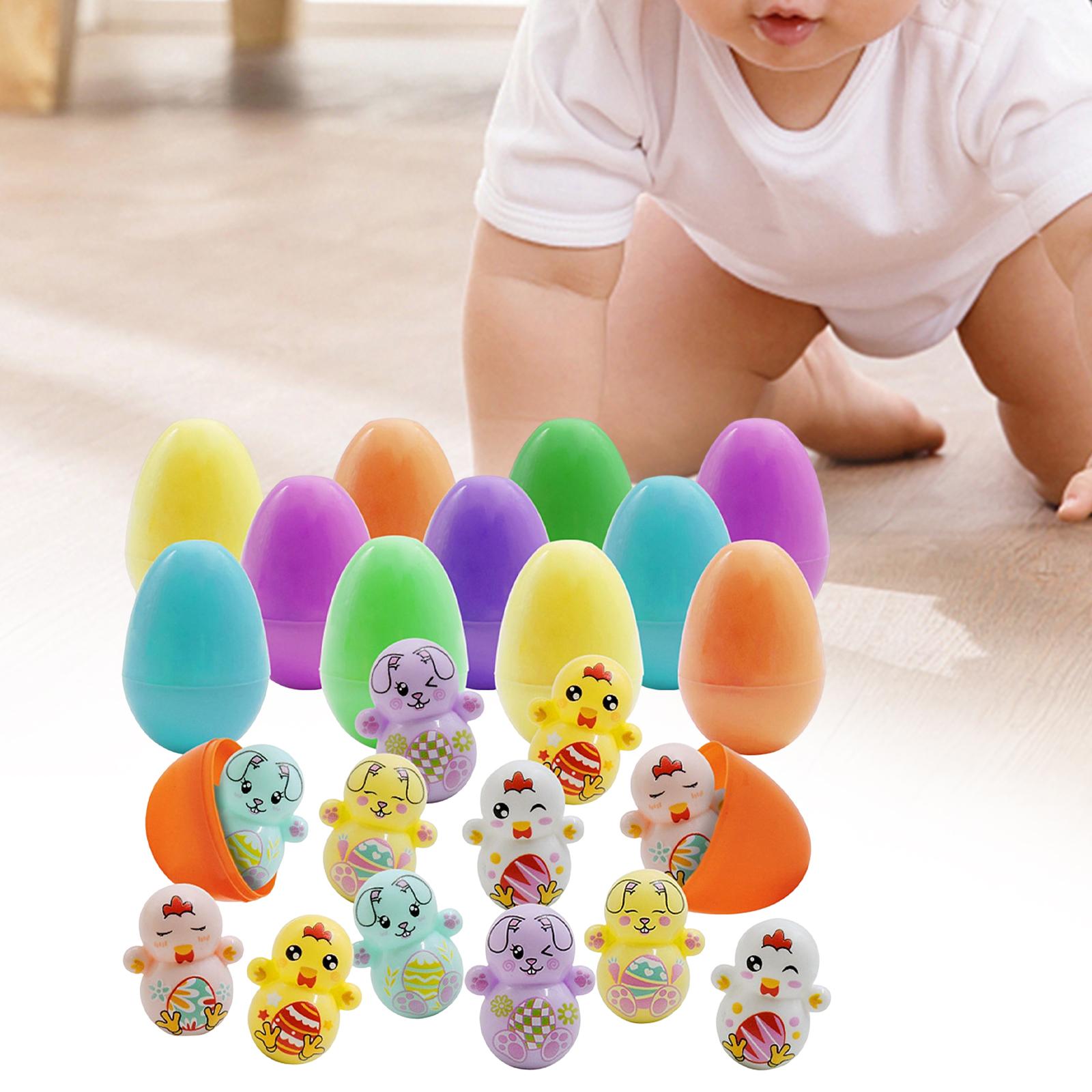 12x Prefilled Easter Eggs with Toys Holiday Figures Dolls 25x18x5cm