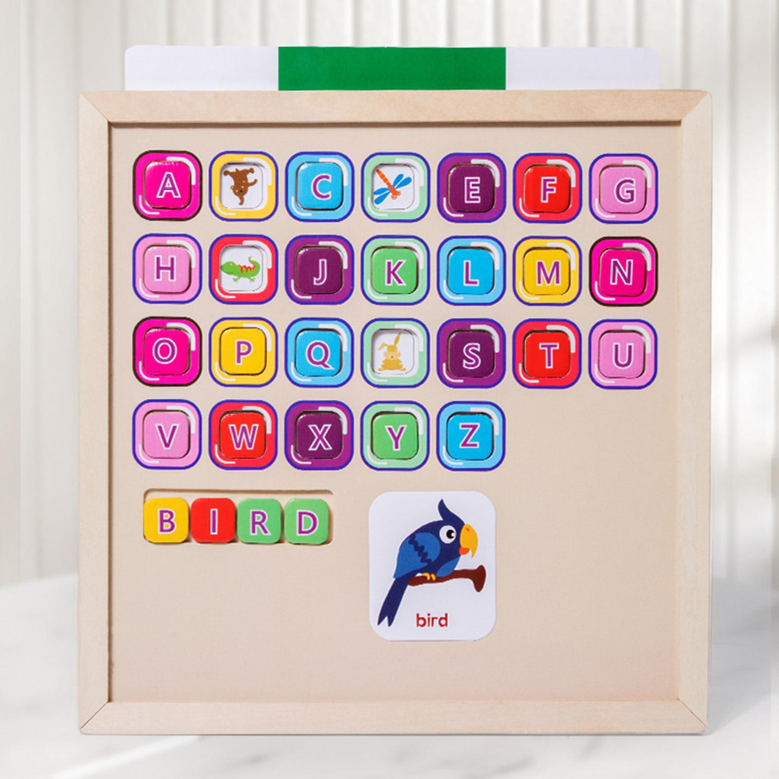 Wooden Learning Toy Alphabet Spelling Words for Kids Preschool Kingdergarten