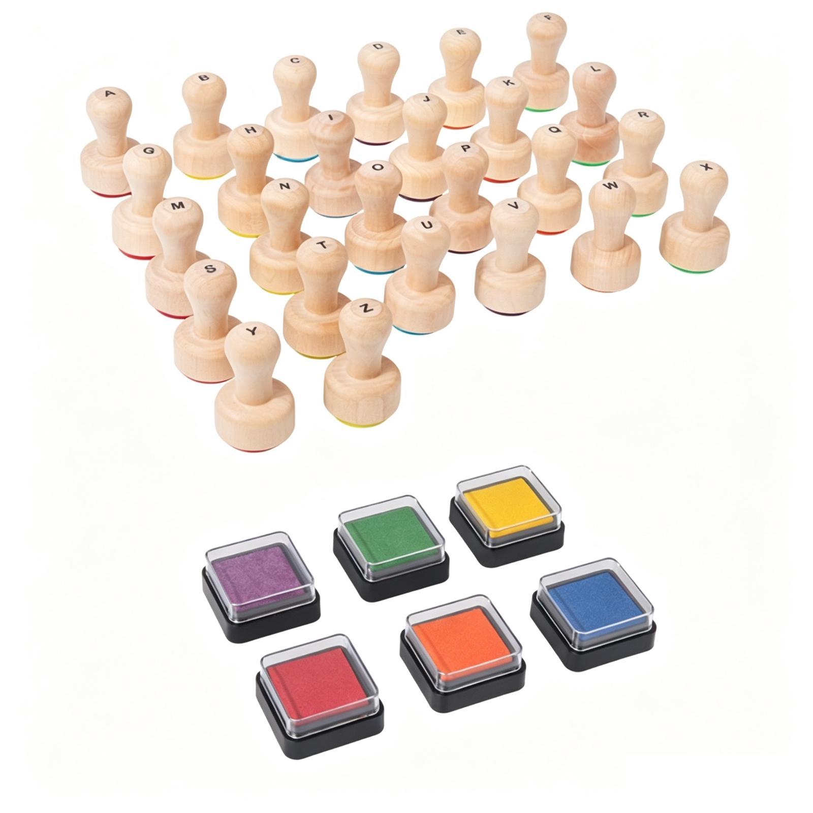 Wooden Alphabet Stamps Set