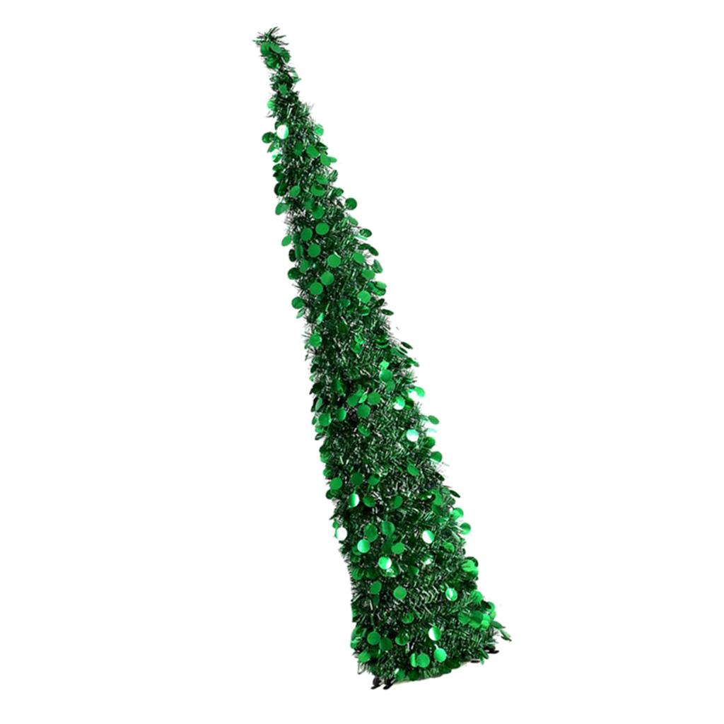 Collapsible Christmas Tree Artificial Tinsel Xmas Tree Holiday Green