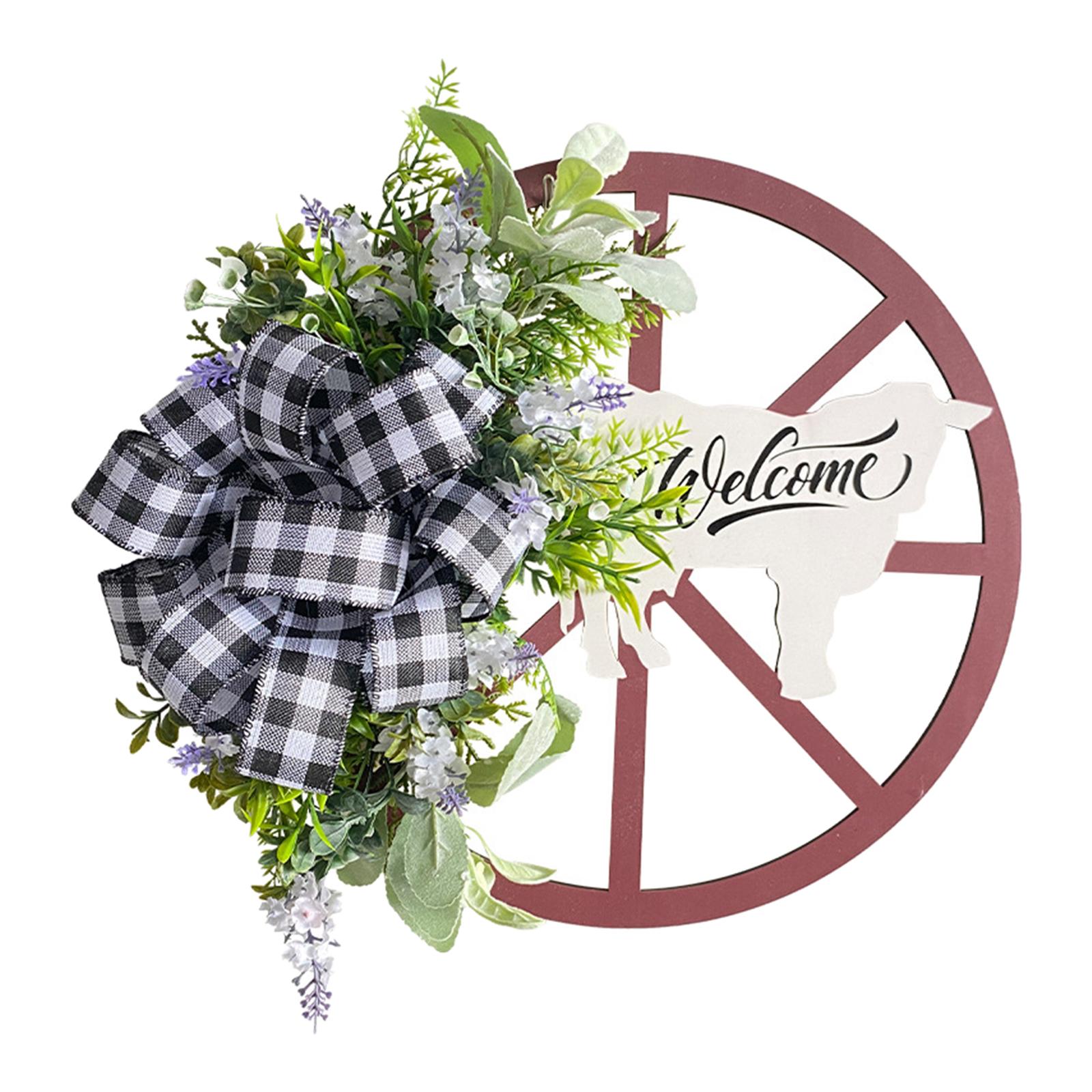 Wooden Wagon Wheel Wreath