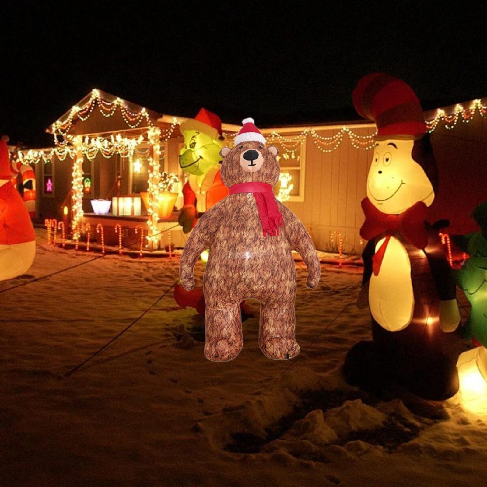 210cm Tall Christmas Inflatabletoy Funny Blowup Bear for Lawn Garden Holiday