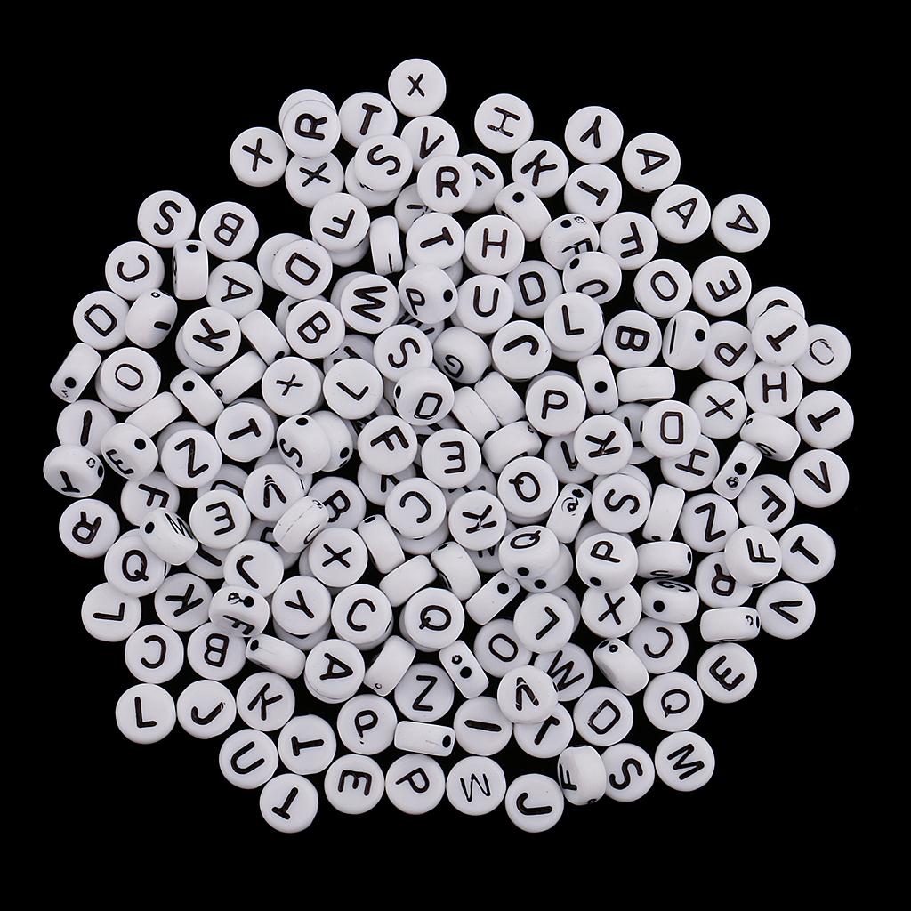 400 Pieces Resin Rondelle Alphabet Letters Beads For Jewelry Making Craft