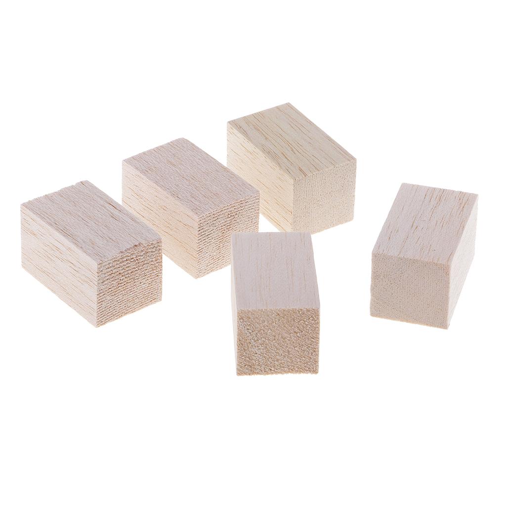 Balsa Wood Blocks DIY Modelling Craft Wood working Materials 5pcs 50mm