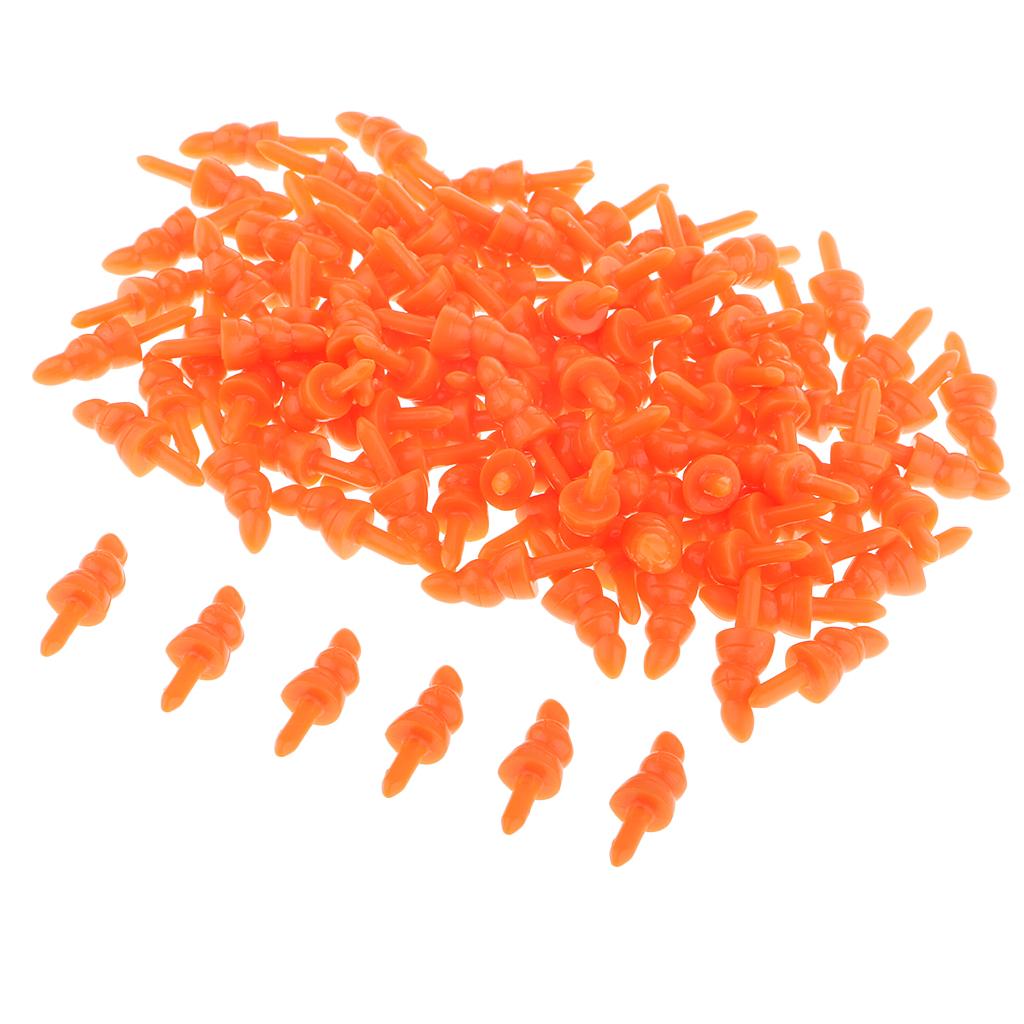 100 Pieces Mini Orange Plastic Screw Long Safety Noses Accessories for Dolls Bear Dog Cat Plush Animal Toys Making