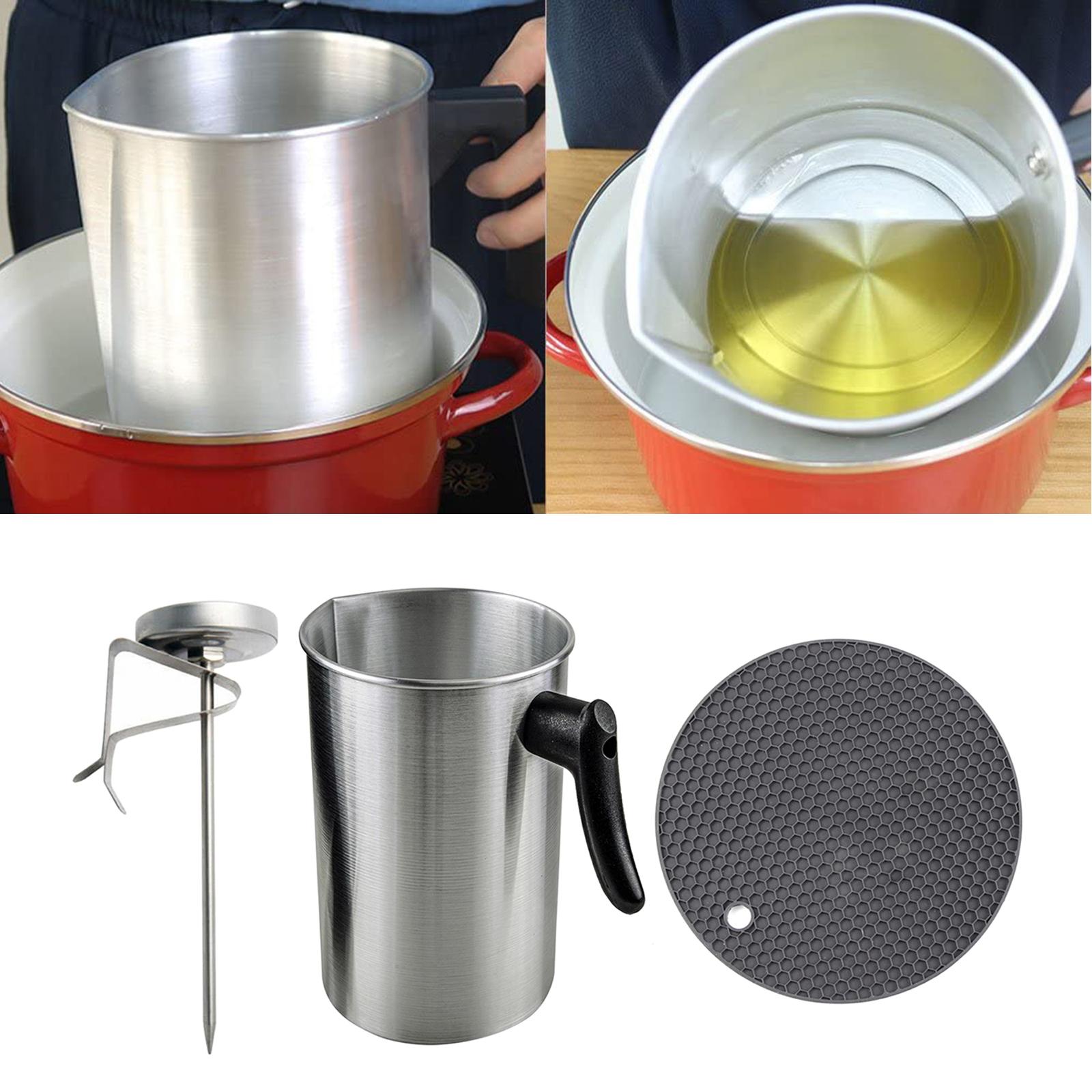 3L Capacity Candle Melting Pot Holder Set with Thermometer Coaster Wax Bath
