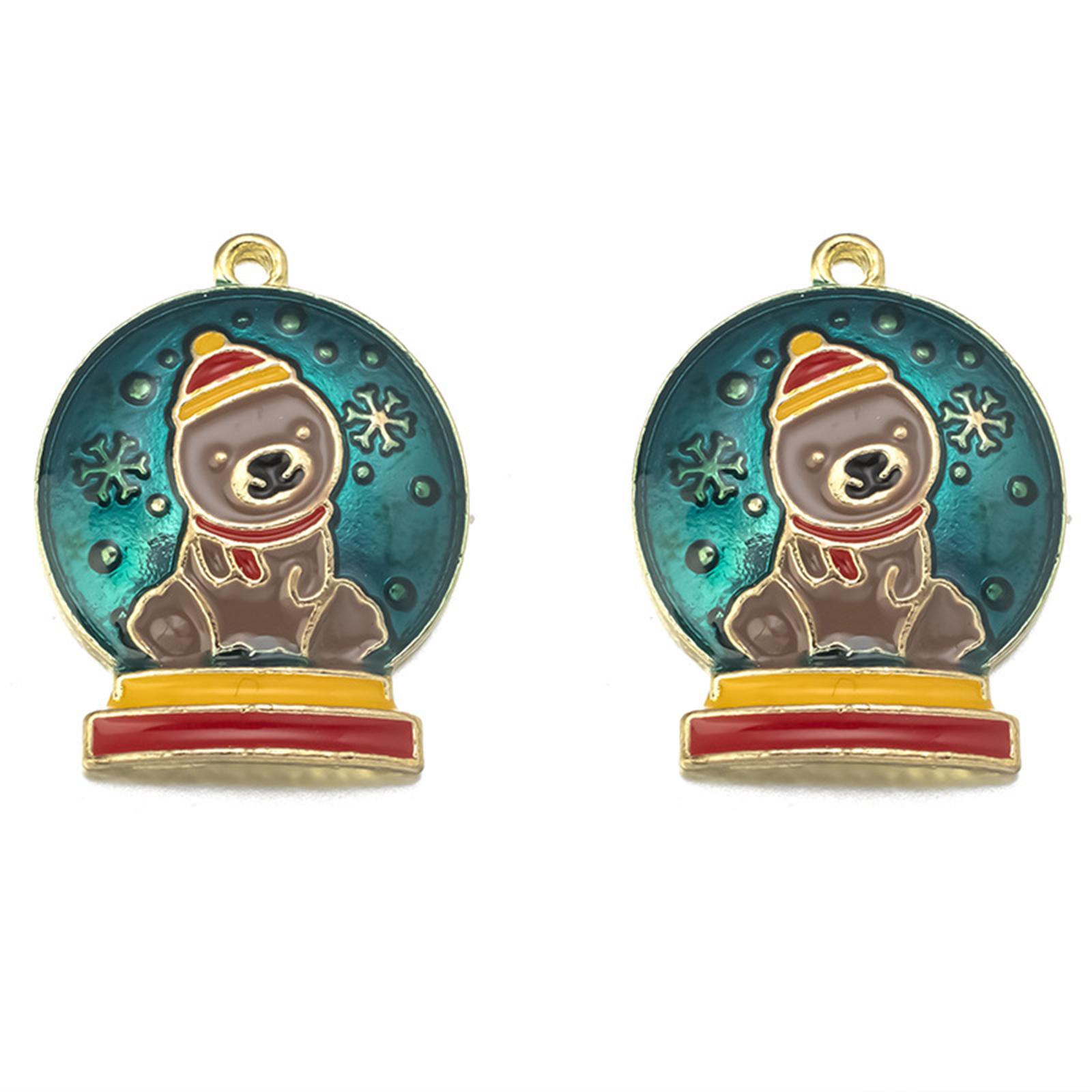 20pcs Cute Charms Christmas Enamel Pendants DIY Handmade Jewelry Making