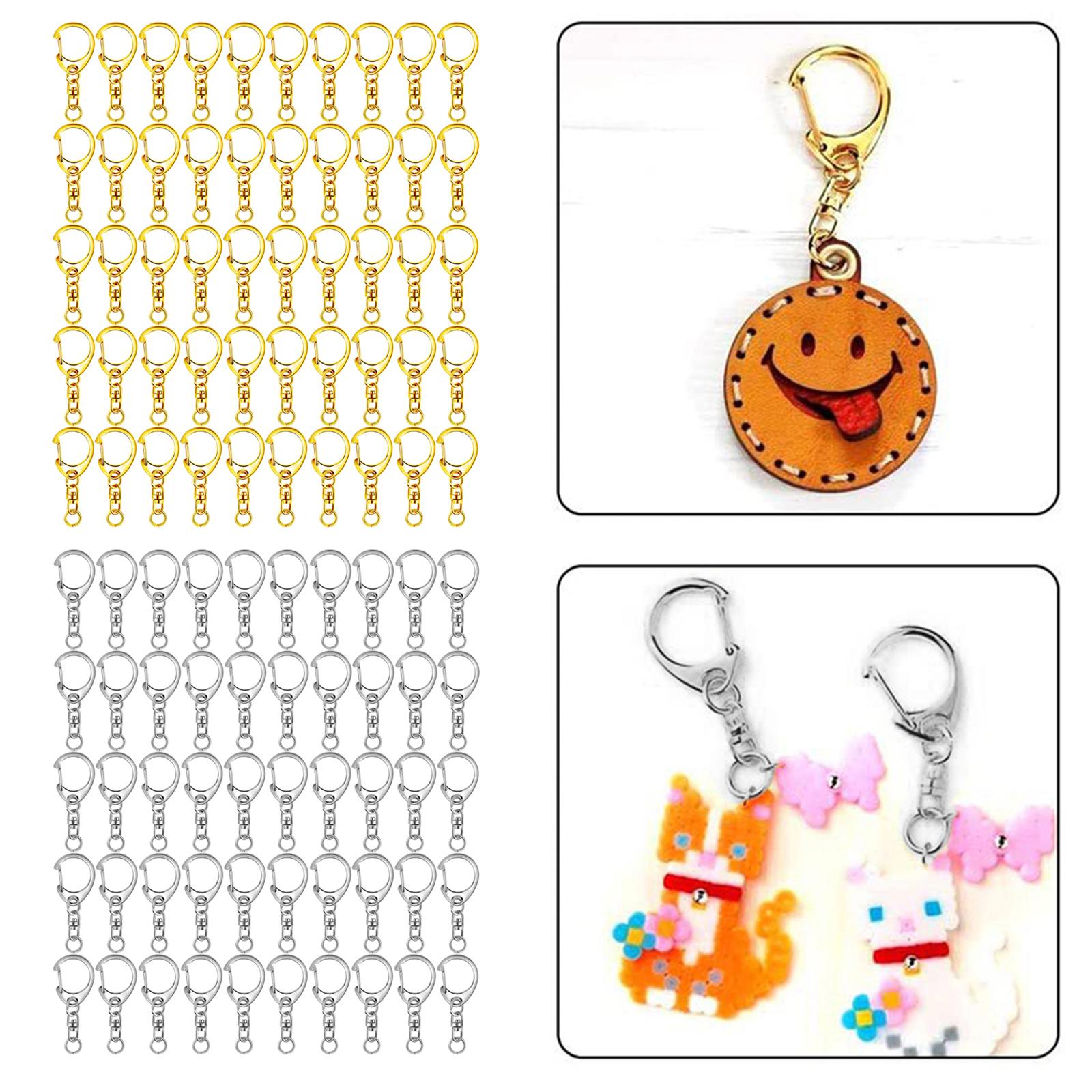 50x Lobster Clasps Swivel Connector DIY Necklace Craft 44x18x8mm Ring Gold