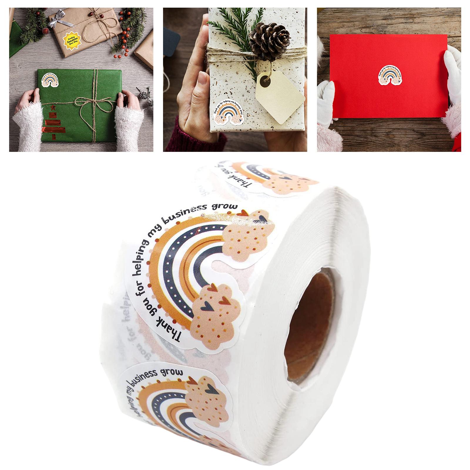 500Pcs Rainbow Sticker Cake Baking Envelope Labels Adhesive Paper Gift Box