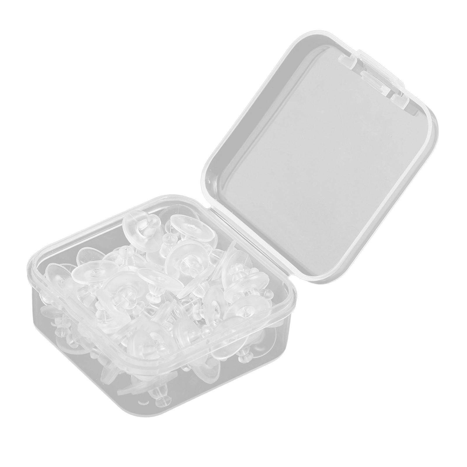 80Pcs Heavy Duty Earring Backs Nuts Sleeves Clear Soft Round Stoppers Post