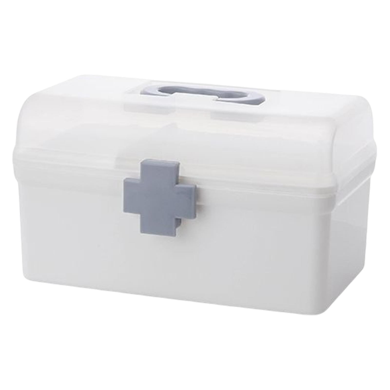 Medicine Storage Box Bin Organizer First Aid Carrying Case 21.2x12x12.5CM