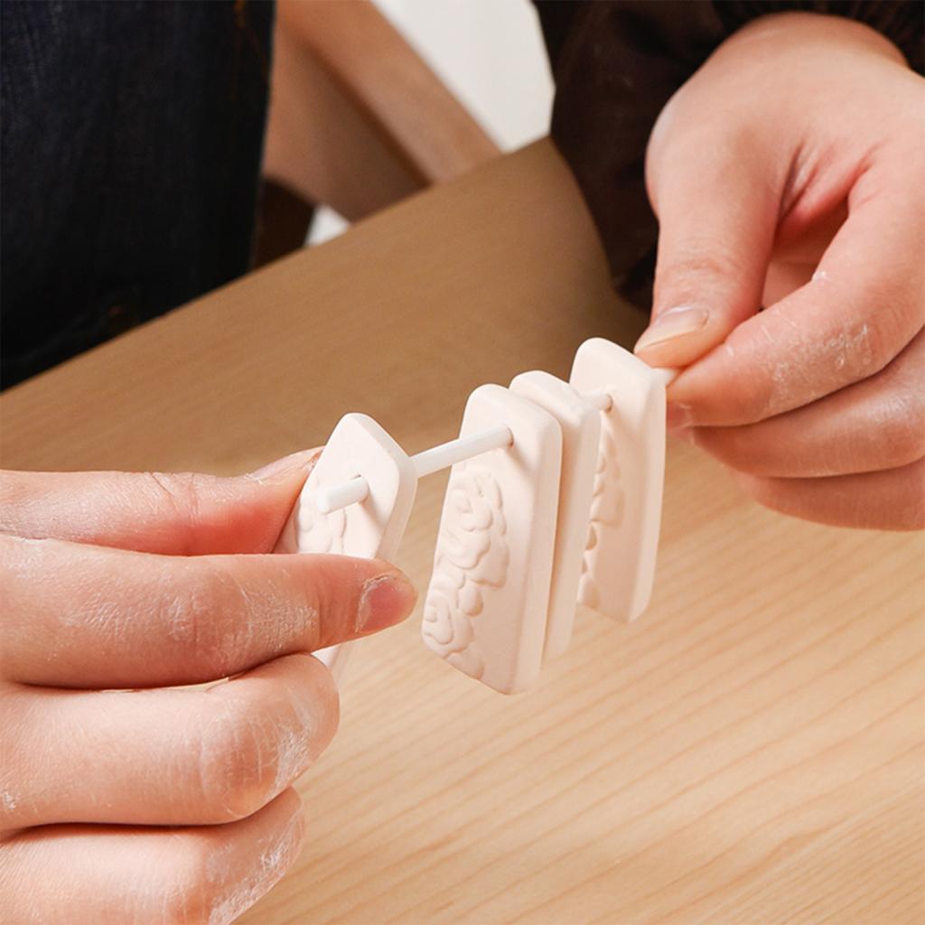 10x Pottery Clay Hanging Burning Bracket for Jewelry Ornaments Pendants