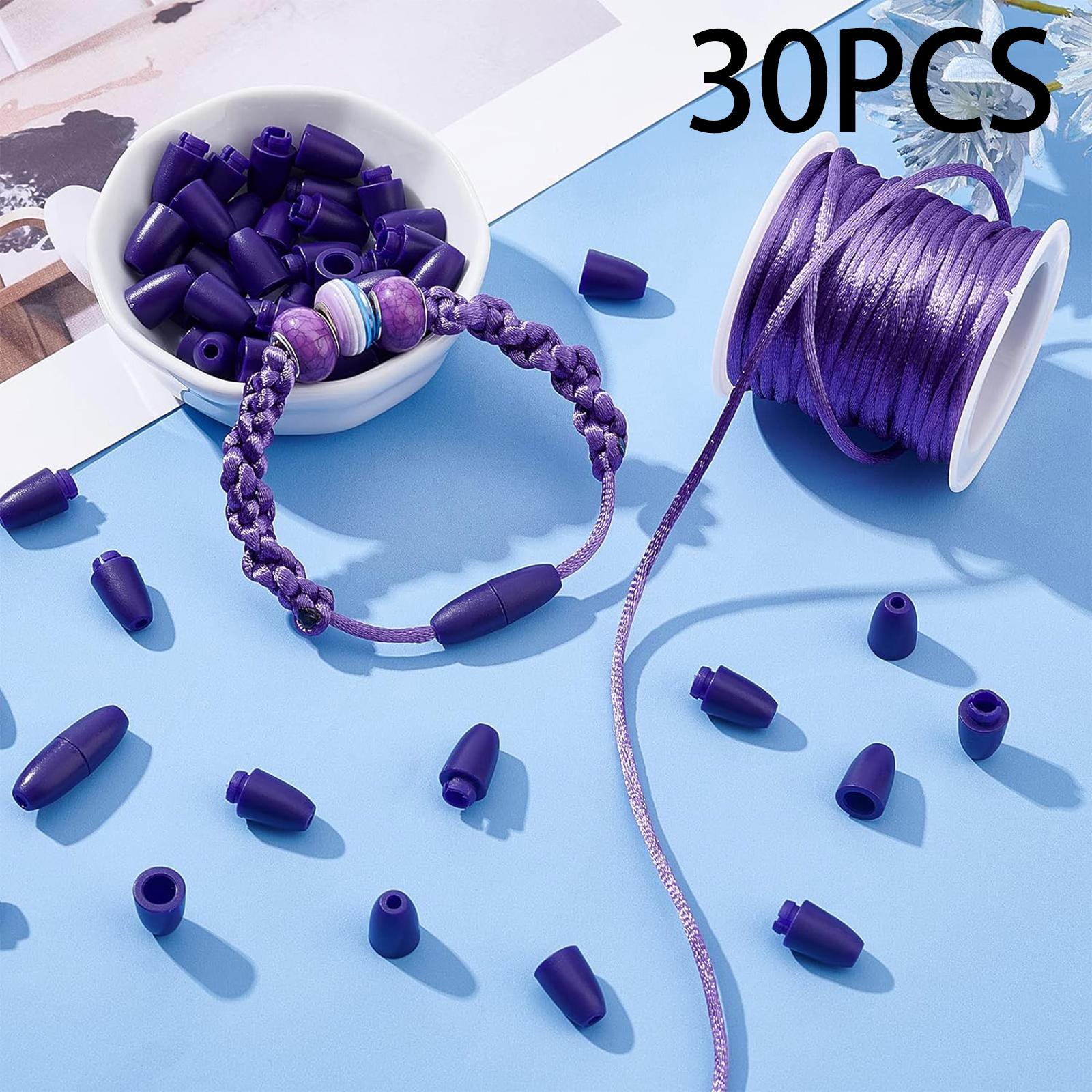 30 Pieces Clasp Bead Barrel Connectors Detachable Aesthetic Breakaway Clasps Purple
