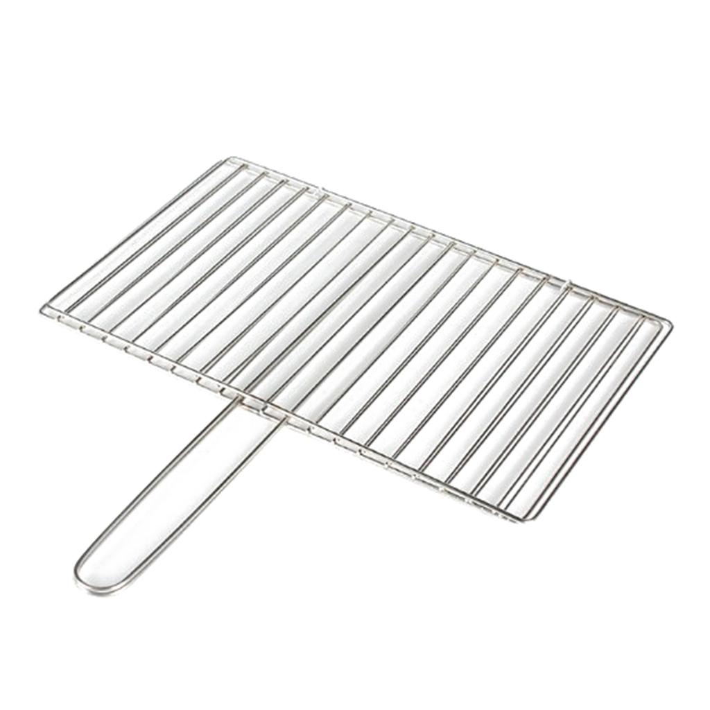 Outdoor Stainless BBQ Barbecue Grilling Basket Fish Vege 24x35cm - Vertical