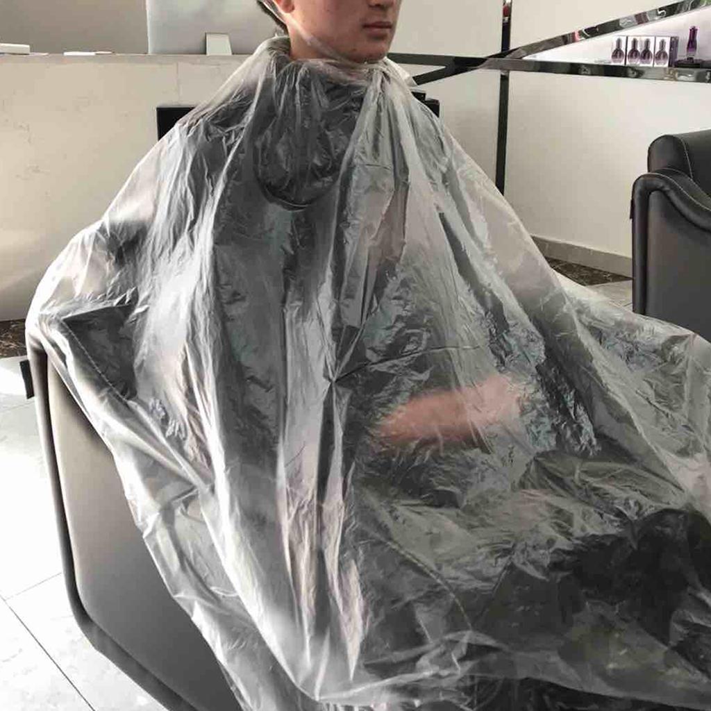 200 Waterproof Disposable Hair Cutting Cape Gown Hairdresser Apron+16 xClips