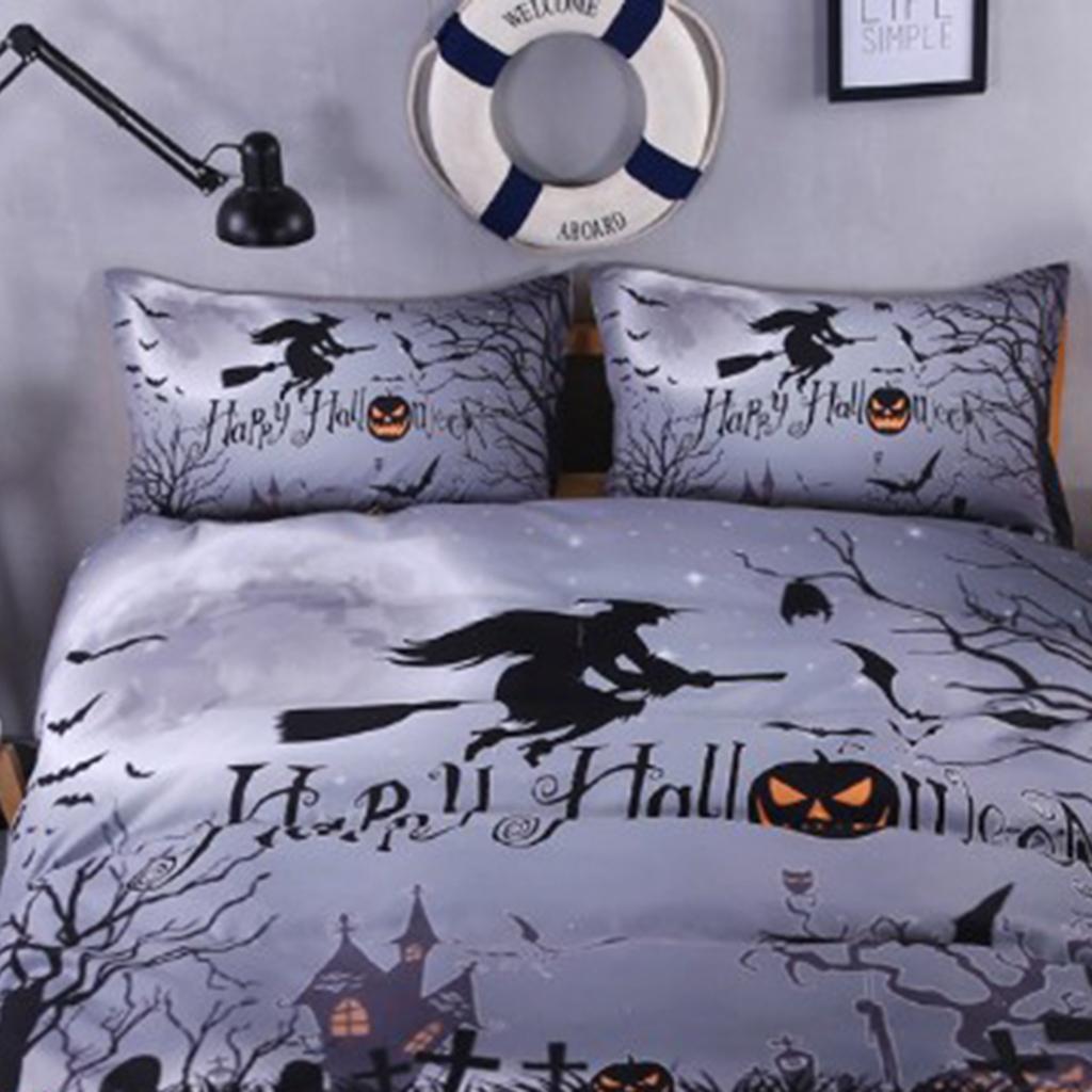 4Pcs Halloween Bedding Sheet Set, Deep Pocket Bed Sheet, Duvet Cover