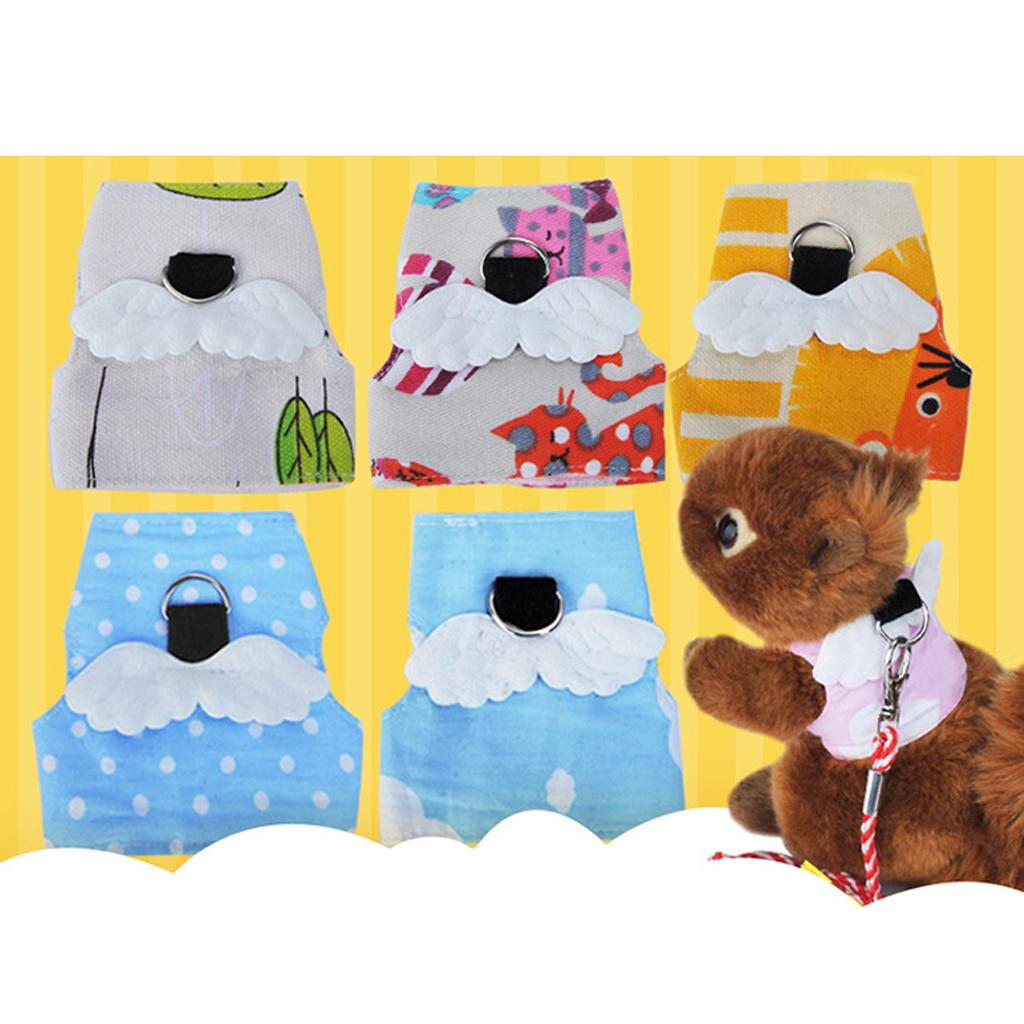 Hamster Rabbit Squirrel Harness Leash Small Pet Vest Outdoor Jogging Blue